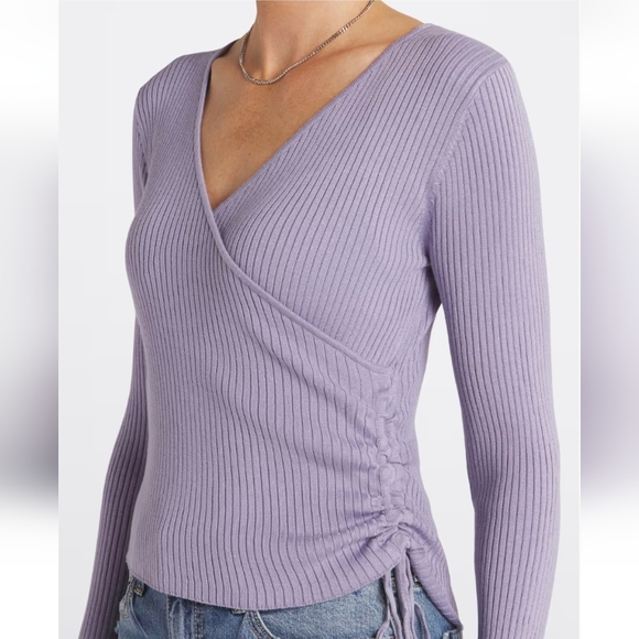 Lety & Me - Lilac Ribbed Wrap Top - Picture 1 of 5